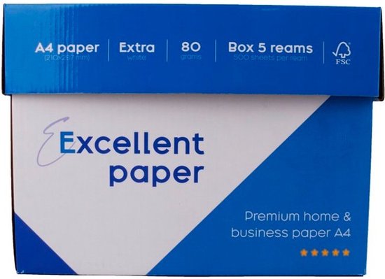 Printpapier E-paper A4 - 80 grams - 5 pakken met 500 vellen - Merkloos