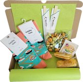 Cadeau box – Sushi – Gefeliciteerd - Verrassings Pakket – Verjaardag - Gift box - Grappig - Cadeau voor vrouw man – Kado – Sokken - Verjaardags cadeau – Jarig -Geschenkdoos –LuckyDay Socks - Maat 41-45 ( 2 paar )