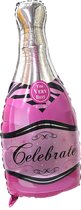 Folieballon Celebrate Roze Champagne fles-Party-Decoratie
