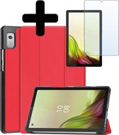 Hoes Geschikt voor Lenovo Tab M9 Hoes Luxe Hoesje Book Case Met Screenprotector - Hoesje Geschikt voor Lenovo Tab M9 Hoes Cover - Rood