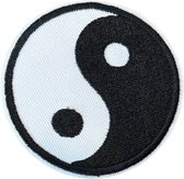 Yin Yang Rond Strijk Embleem Patch 6.5 cm / 6.5 cm / Zwart Wit