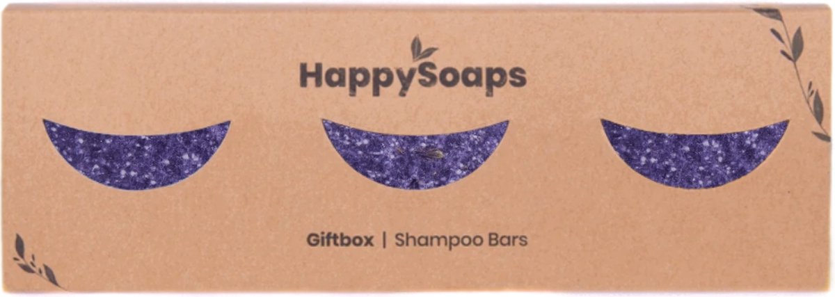 3x Shampoo Bar Purple Rain HappySoaps - Giftpack - Voordeel (1 jaar voorraad)
