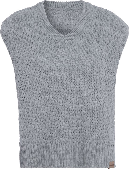 Knit Factory Luna Knit Spencer - Ladies Slipover - Pull sans manches tricoté - Grijs clair - 36/38