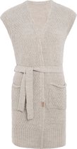 Knit Factory Luna Knitted Gilet - Gilet tricoté sans manches - gilet femme sans manches - Beige - 40/42