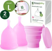 Greenbility Menstruatiecup met Sterilisator - Maat L - Duurzaam, Comfortabel en Zero Waste - Milieuvriendelijke Siliconen Cup