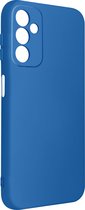 Geschikt voor Samsung Galaxy A14 4G en 5G siliconen hoesje semi-rigide Soft-touch Blauw