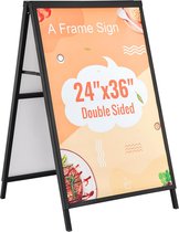 stoepbord promenadebord 61 x 91 cm posterstandaard Q235 stalen posterstandaard met frame reclamebord loopbrugbord voor restaurant, bar, café, bedrijf etc.
