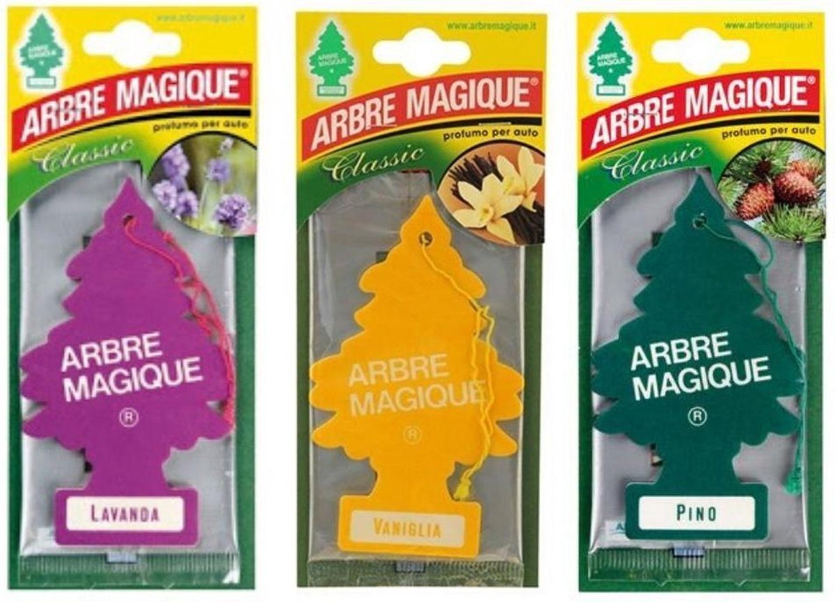 Abre Magique-Luchtverfrissers - Het hele jaar door een schoon huis of een frisse auto - 12 Boompjes random geurboompjes geleverd.