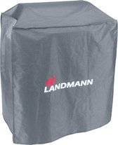 Landmann Premium Polyester beschermhoes L H 120 x B 100 x D 60 cm Grijs - BBQ hoes - Waterdicht - UV bestendig - Regenbestendig - Bestendig tegen extreme kou tot 15 graden onder nul - 600D polyester - scheurvast