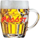 Bier Bierpull Bierglas Proost Tekst Full Color Strijk Applicatie Large 25 cm / 23.8 cm / Geel Wit Rood