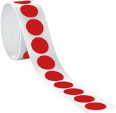 Ronde rode markeringsstickers - zelfklevende folie - 100 stuks op rol Ø 37 mm