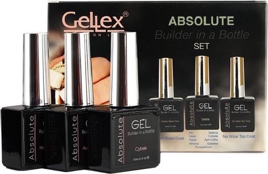 Foto: Gellex biab starter pakket builder in a bottle absolute gel cybele set 3x15ml gel nagellak set gellak nagels biab nagellak