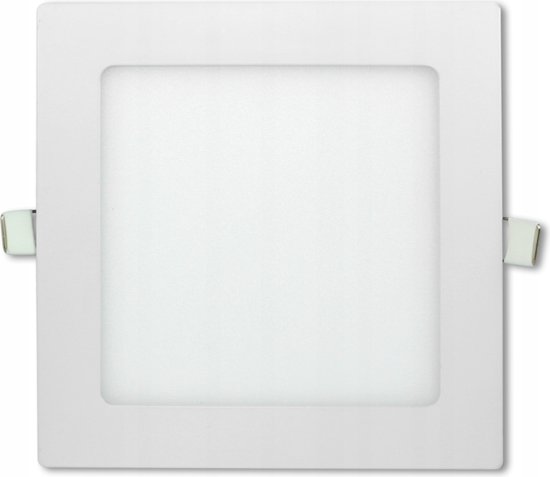 LED plafondlamp - Inbouw vierkant - 12cm - Neutraal wit