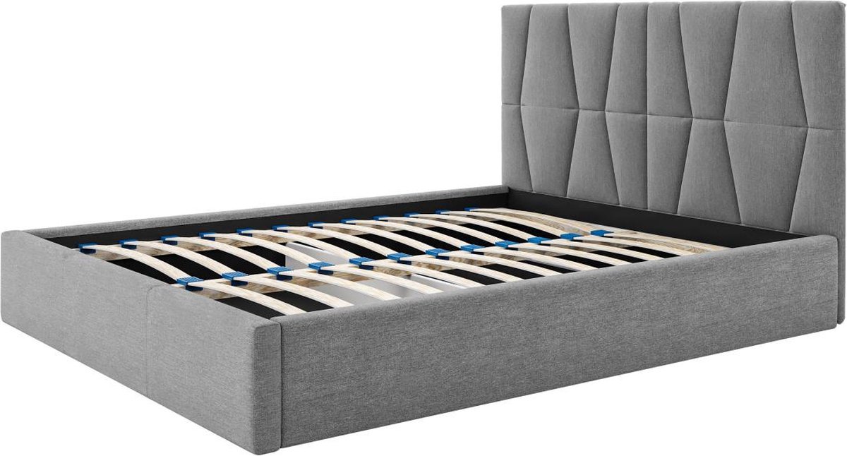 PASCAL MORABITO Bed met opbergruimte 160 x 200 cm - Stof - Grijs - ELIAVA - van Pascal Morabito L 170 cm x H 106 cm x D 213 cm
