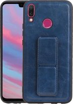 Grip Stand Hardcase Backcover - Telefoonhoesje - Achterkant Hoesje - Geschikt voor Huawei Y9 (2019) - Blauw