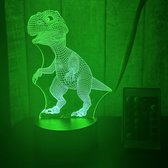 Klarigo® Nachtlamp – 3D LED Lamp Illusie – 16 Kleuren – Bureaulamp – T-Rex - Dino – Nachtlampje Kinderen – Creative lamp - Afstandsbediening