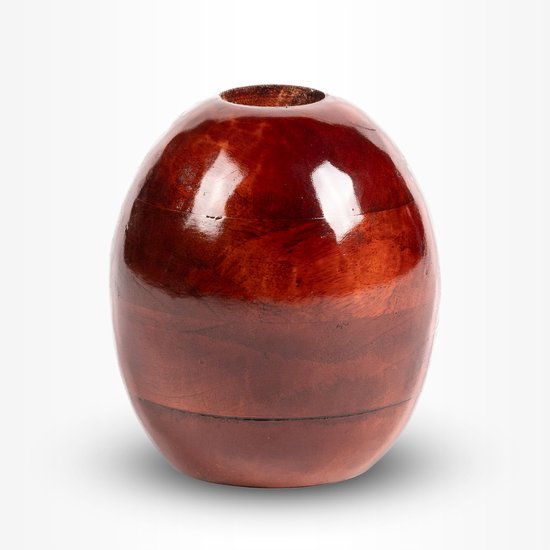 Crematie-urn | Houten urn met theelichtje bruin rood glans | Urn voor volwassenen | 1 liter