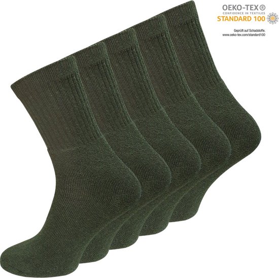 Legersokken - Army socks - Kakigroen - 5 Paar