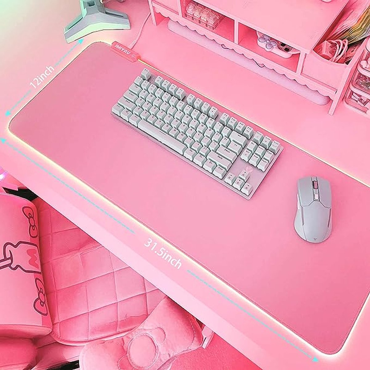 SOURIS,8-400x450x2mm--Tapis de bureau rose pour filles, 900x400, accessoire  de bureau pour Gamer, grand format, effet Xxl, décoratio
