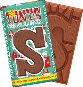 Tony's Chocolonely Chocolade Letter S - Melk Marsepein Reep - Sinterklaas Cadeau - Fairtrade Belgische Chocolade - 180 Gram
