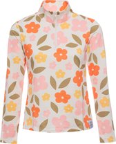 Emski - skipully Dames - trui met kwart rits - voor onder de skijas - vrolijke bloemen print