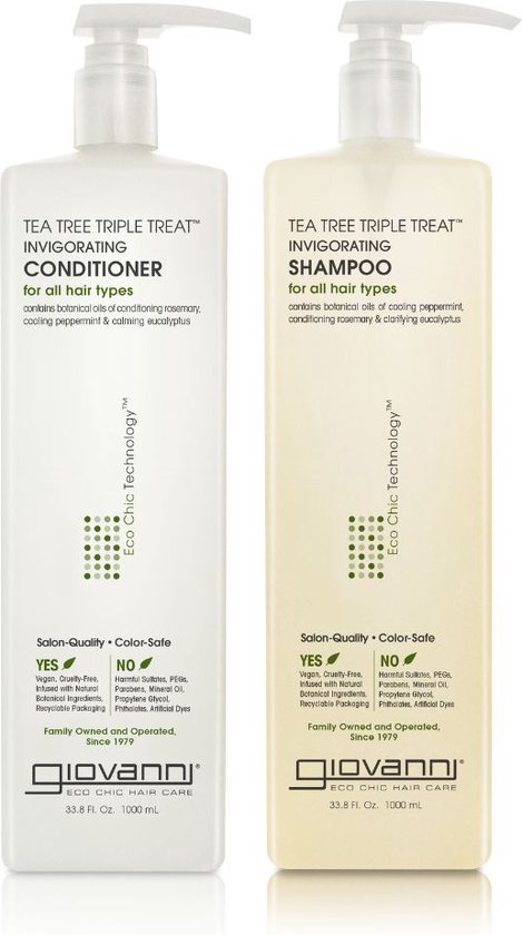 Giovanni Cosmetics - Tea Tree Salon Size Set - Shampoo + Conditioner 2x ...