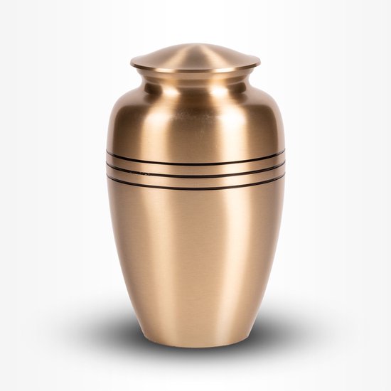 Crematie urn | Messing urn groot mat goud | Urn voor volwassenen | 3.7 liter