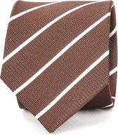 Convient - Cravate Twill Stripes Brown - Cravate de Luxe pour hommes en 100% soie - Rayure