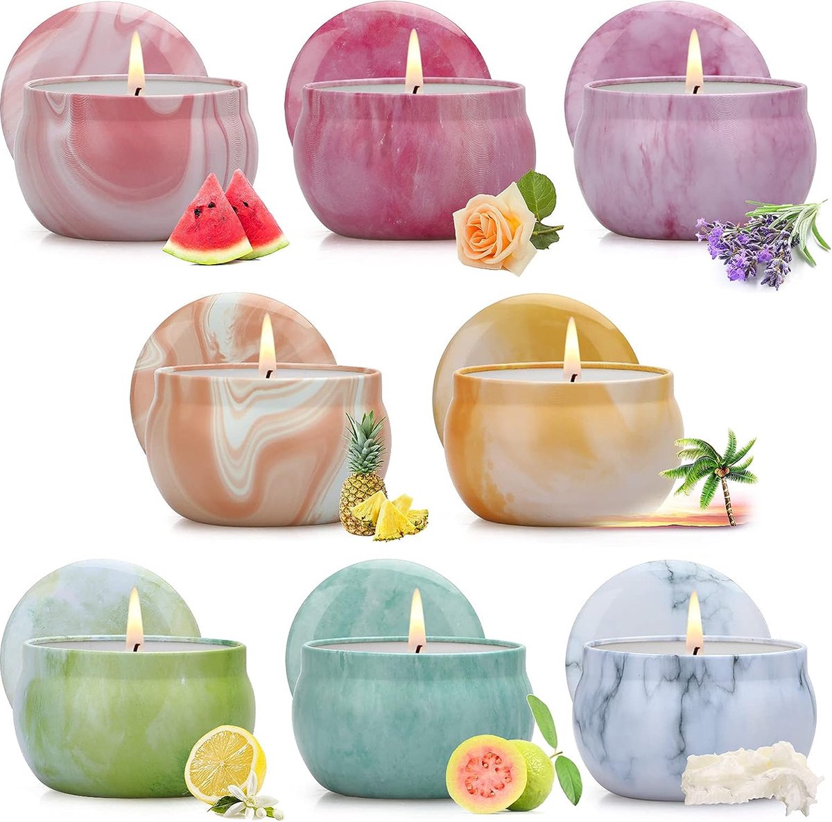 Geurkaars cadeausets, 8 stuks kaarsen geschenken voor vrouwen, aromatherapie kaarsen voor thuis soja wax, Valentijnsdag cadeau voor haar, kaars cadeau voor moeder vrouw vriendinnen, dank u cadeau voor verjaardag, bruiloft