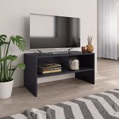 The Living Store TV-meubel Vintage - TV-meubel - 80 x 40 x 40 cm - bewerkt hout - hoogglans grijs