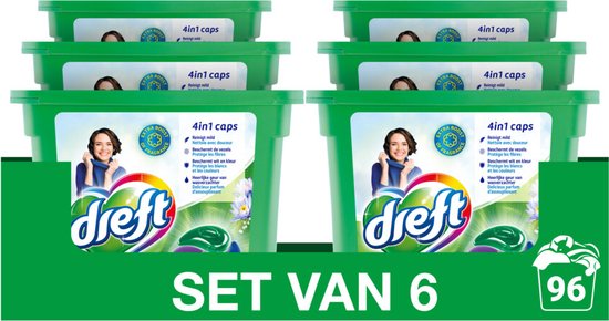 Dreft 4in1 Ultimate Care Wascapsules Blauwe Droom - 6 x 16 caps