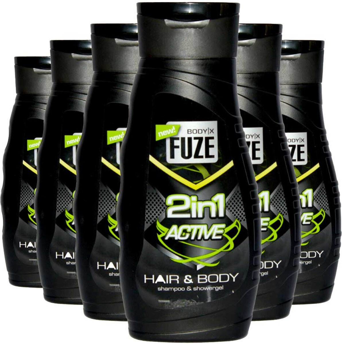 Body-X Fuze Douchegel Hair & Body Active - 6 x 300 ml - Voordeelverpakking