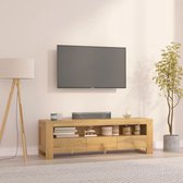 Meuble TV classique en teck The Living Store - meuble multimédia - 110 x 30 x 35 cm - espace de rangement - plateau robuste