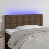 The Living Store Hoofdeind - Donkerbruin - LED Strip 55 cm - Verstelbare Hoogte - Comfortabele Ondersteuning - DuurzaamLet op- Alleen het deel met een schaarsymbool kan worden doorgeknipt - Montagehandleiding inbegrepen