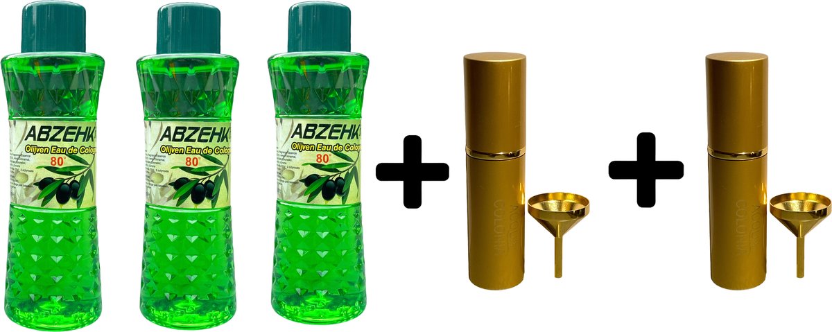 Abzehk Eau de Cologne Olijven 400ml 3x + Parfumverstuiver 2x