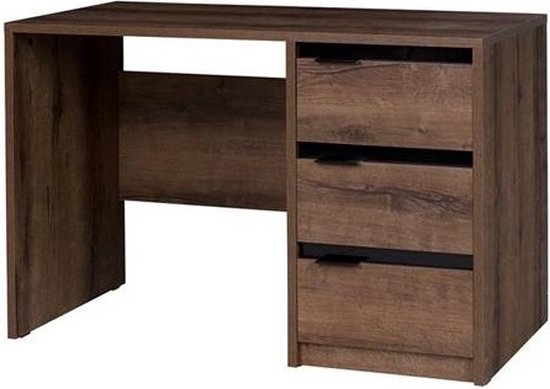 Foto: Bureau bureau met lades 120 cm klooster eiken zwarte glans