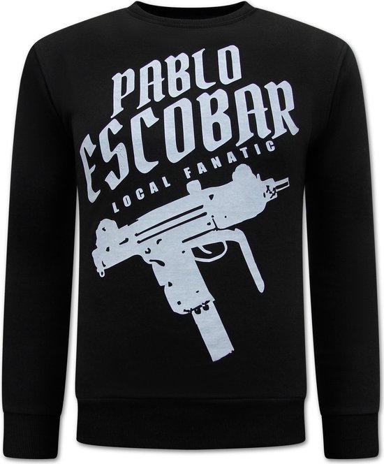 Pablo Escobar Uzi Opdruk Heren Sweater - Zwart