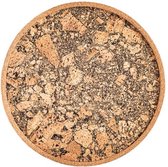 ZICZAC - Plateau - QUERCO - 100% liège - Antitache, hydrofuge - Rond - 40cm - Terre