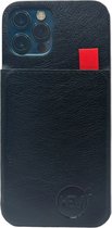 HEM Luxe Lederen Back Cover - Geschikt voor iPhone 14 Pro Max - Zwart - Telefoonhoesje / Achterkant voor 3 pasjes
