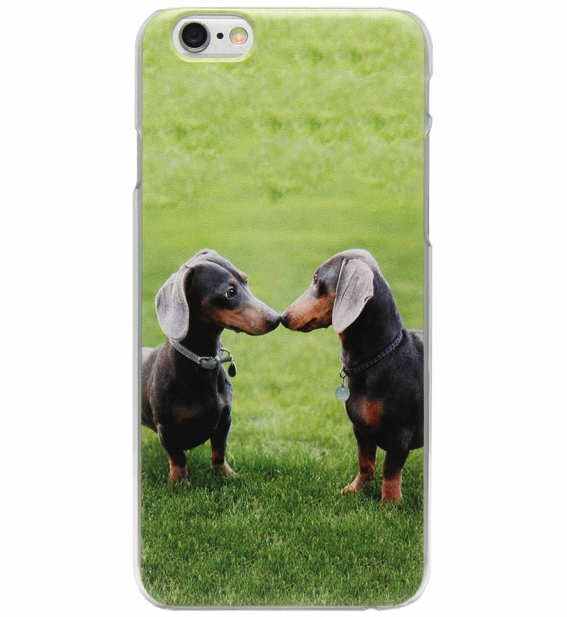 ADEL Kunststof Back Cover Hardcase Hoesje Geschikt voor iPhone 6/6S - Teckel Honden
