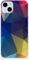 Telefoon Hoesje Geschikt voor iPhone 15 Siliconen Back Cover Polygon Dark