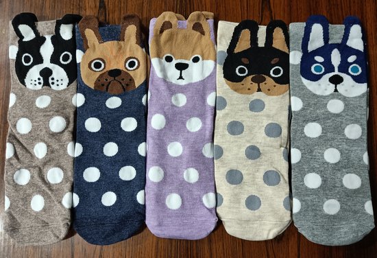 Honden sokken - Dog socks - 5 paar - hondenliefhebber - Leuke sokken