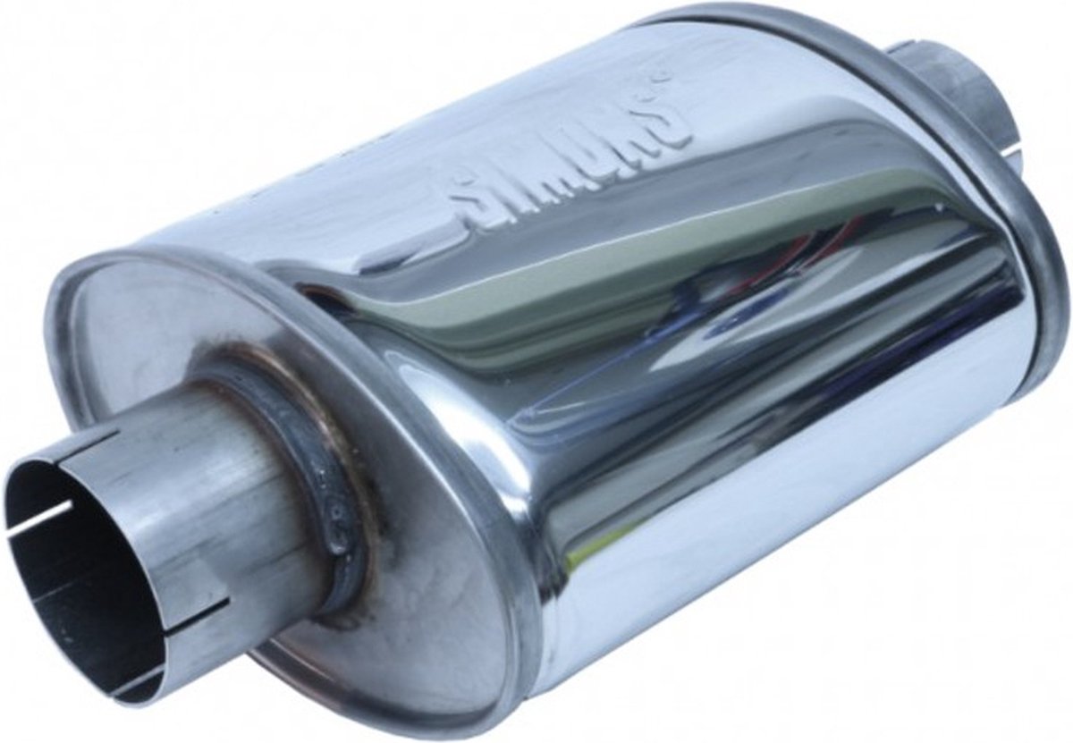Demper 76mm ovaal 220/140mm 250mm lang RVS Simons Turbotight universeel