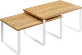Kruidenrek - Keuken organizer - Opbergrek keuken - Aanrecht rek - Set van 2 - Bamboe - Inschuifbaar - 29.7 x 19.5 x 15.5 cm - Naturel - Wit