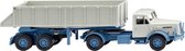 Wiking 067711 H0 Vrachtwagen Henschel Achterkiepopleggercombinatie, lichtblauw/papyruswit