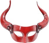 oogmasker duivel - luxe - rood masker met hoorns