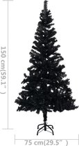 Bol.com vidaXL-Kunstkerstboom-met-verlichting-en-kerstballen-150-cm-PVC-zwart aanbieding