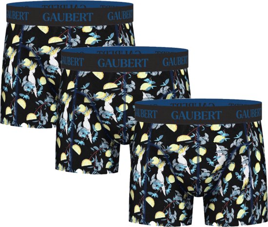 Gaubert | 3 pack | vogel print | boxershorts heren | bamboe katoen onderbroek heren | maat XL
