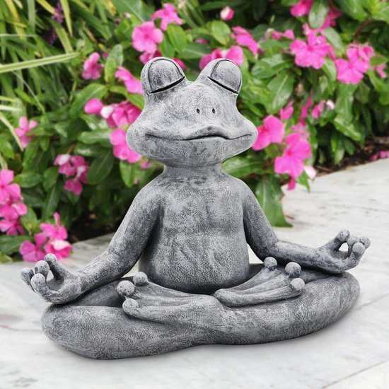Méditation, yoga, figurines de grenouille, décoration de jardin extérieur,  jardin zen