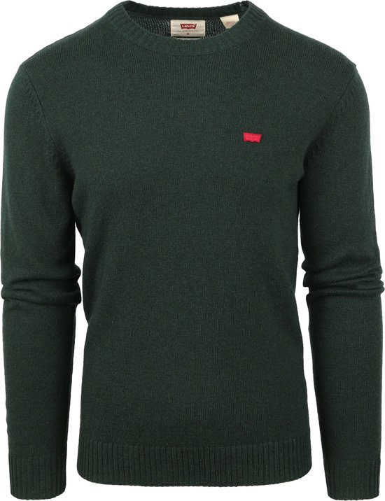 Levi's - Original Sweater Wol Donkergroen - Heren - Maat XL - Regular-fit